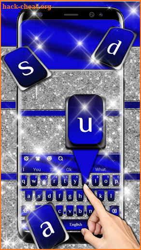 Cobalt Silver Glitter Keyboard Theme screenshot