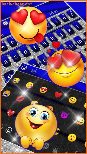 Cobalt Silver Glitter Keyboard Theme screenshot