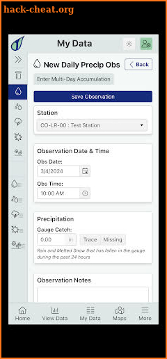 CoCoRaHS screenshot