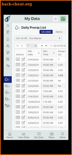 CoCoRaHS screenshot