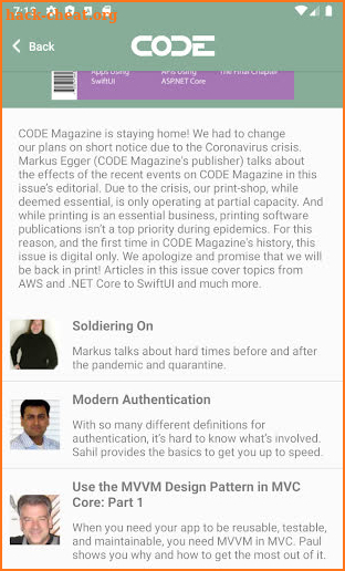 CODE Magazine Mobile screenshot