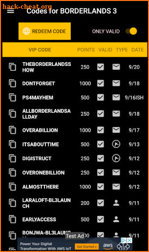 Codes for Borderlands 3 screenshot