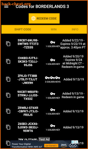 Codes for Borderlands 3 screenshot