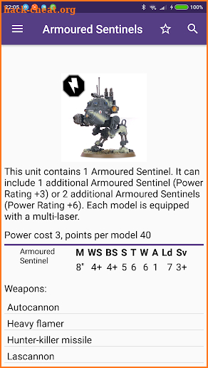 Codices40k - Warhammer 40k guide app (8th edition) screenshot