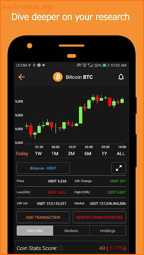 Coin Stats - Bitcoin and Altcoin prices screenshot