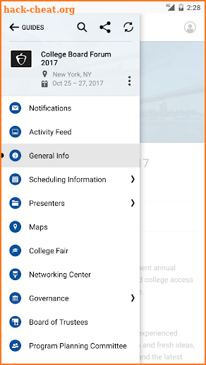 College Board Events screenshot