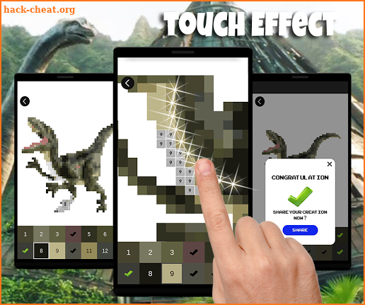 Color by Number: Jurassic Dinosaur Pixel Art screenshot