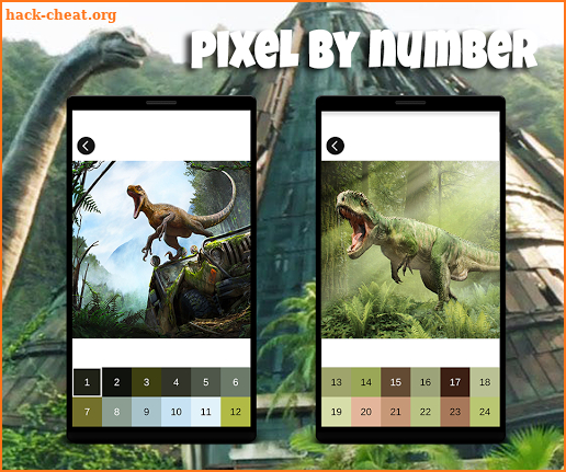 Color by Number: Jurassic Dinosaur Pixel Art screenshot