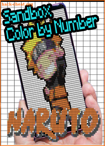 Color by Number Naruto Pixel art sandbox coloring screenshot