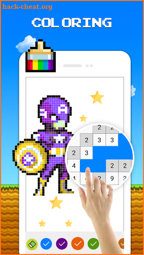 Color by Number - Super Heroes Sandbox Pixel screenshot