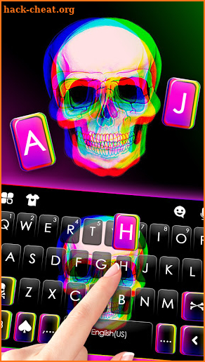 Color Glitch Skull Keyboard Background screenshot