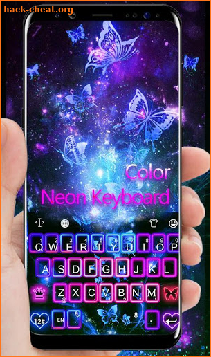 Color Neon Butterfly Keyboard Theme screenshot