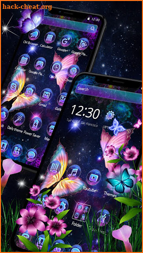 Color neon butterfly theme screenshot