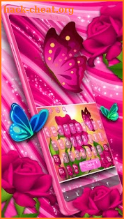 Color Rose Butterfly Keyboard Theme screenshot