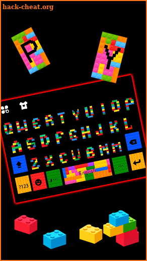 Colorful Bricks Keyboard Background screenshot