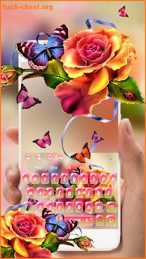 Colorful Bright Rose Butterfly Keyboard screenshot