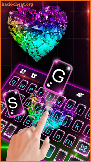 Colorful Crystal Heart Keyboard Theme screenshot