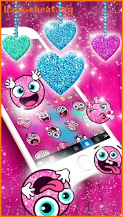 Colorful Diamond Heart Keyboard Theme screenshot