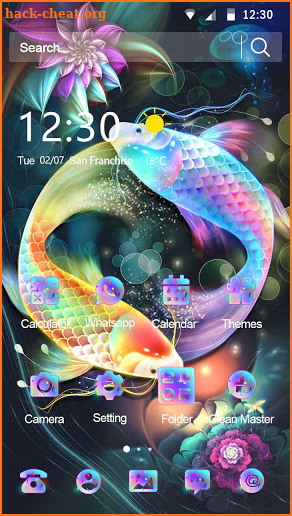 Colorful Dreamy Koi Fish Gravity Theme screenshot