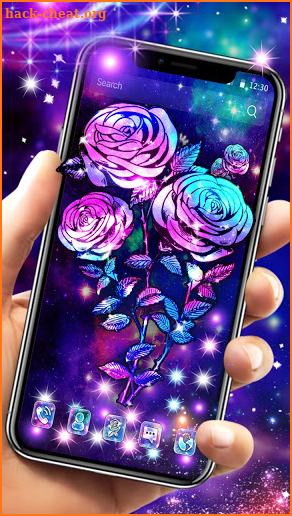 Colorful Galaxy Rose Gravity Theme screenshot