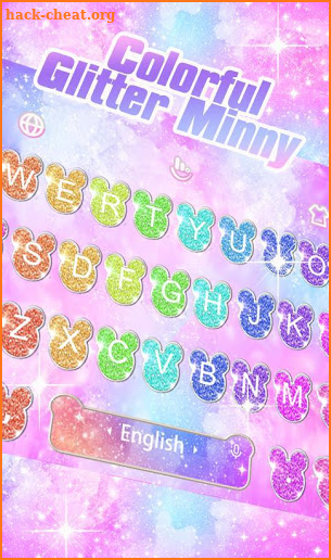 Colorful Glitter Minny Keyboard Theme screenshot