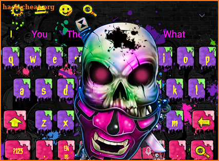 Colorful graffiti death keyboard theme screenshot