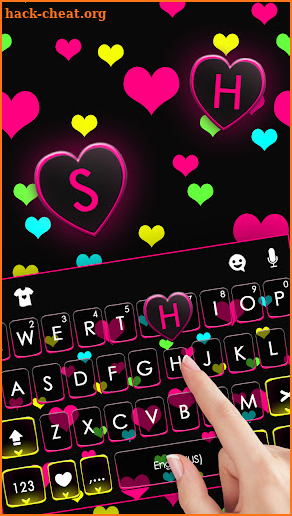 Colorful Love Hearts Keyboard Background screenshot