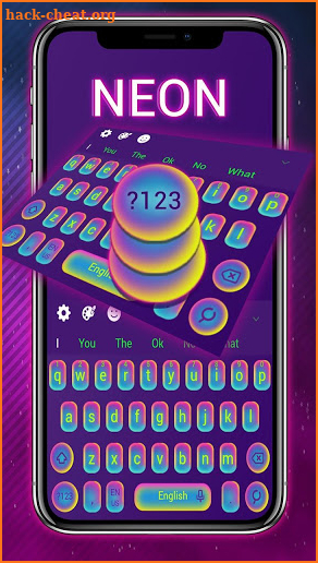 Colorful Neon Keyboard Theme screenshot