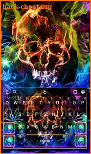 Colorful Neon Skull Weed Keyboard Theme screenshot