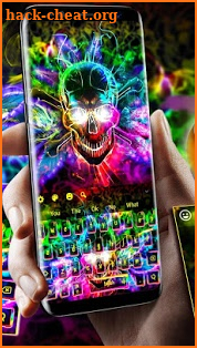 Colorful Smokey Neon Skull screenshot