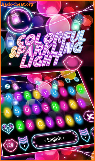 Colorful Sparkling Light Keyboard Theme screenshot