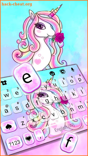 Colorful Unicorn Keyboard Theme screenshot