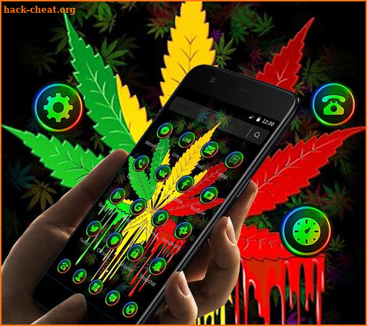 Colorful Weed Smoke Neon Theme screenshot