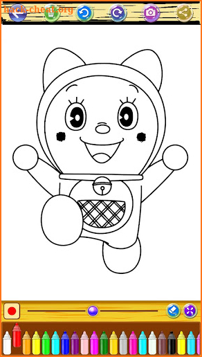 Coloring Blue Cat Doramon screenshot