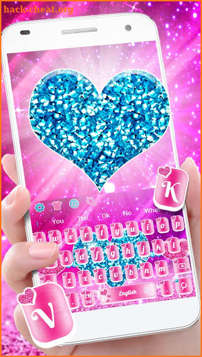 Colourful Glitter Heart Keyboard Theme💖 screenshot