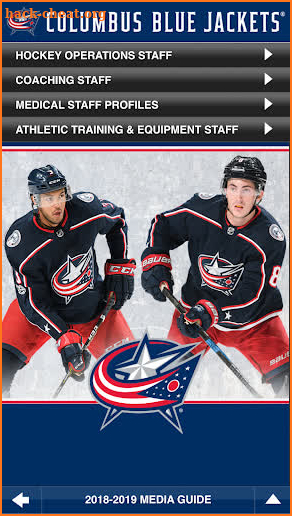 Columbus Blue Jackets Interactive Media Guide screenshot