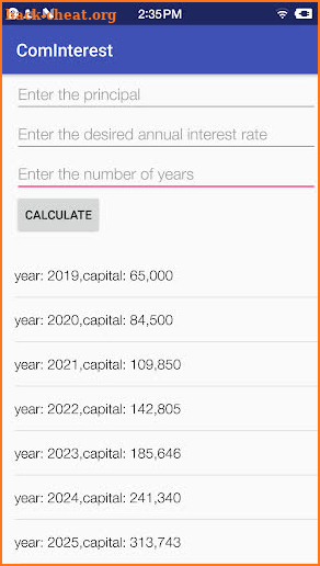 ComInterestCalculator screenshot