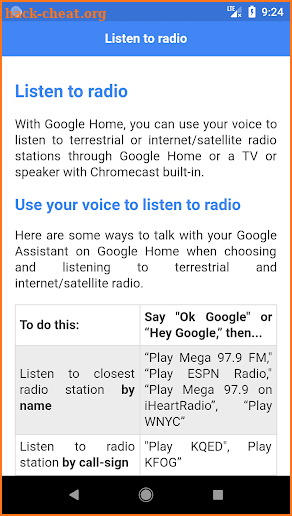 Commands for Google Home Max screenshot