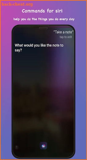 Commands for Siri screenshot