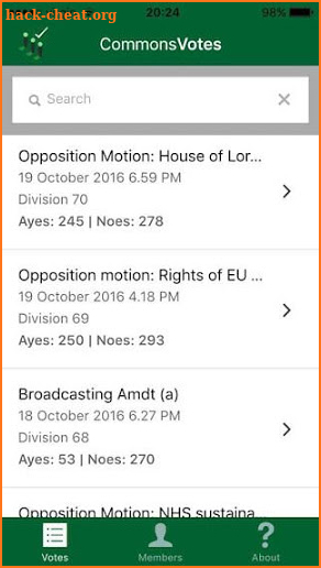 CommonsVotes screenshot