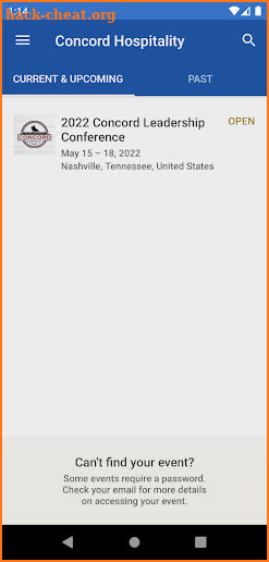 Concord Hospitality Events screenshot