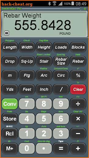 ConcreteCalc Pro Calculator screenshot