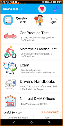 Connecticut DMV Permit Practice Test 2018 screenshot