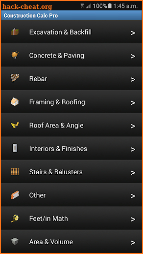 Construction Calc Pro - ad supported screenshot