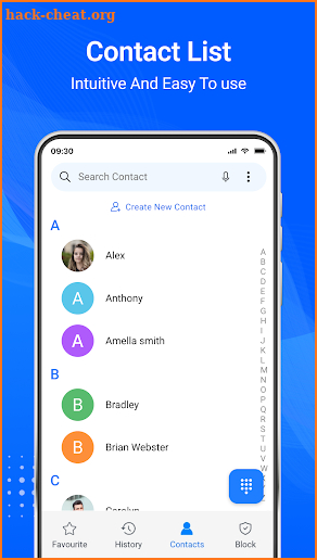 Contacts screenshot