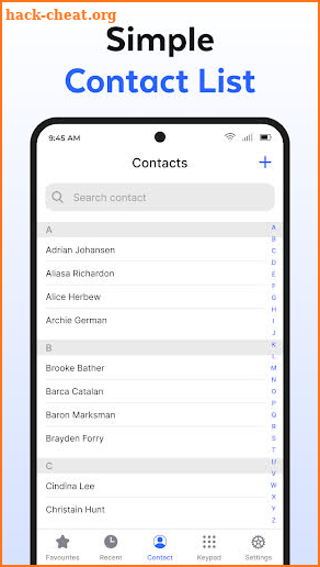 Contacts screenshot