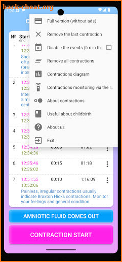 Contraction Timer screenshot