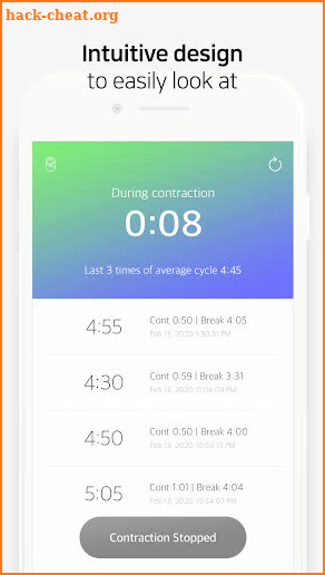 Contraction Timer screenshot