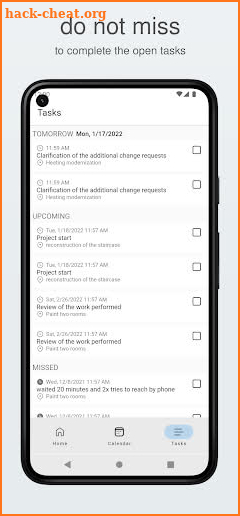 Contractor notes app screenshot