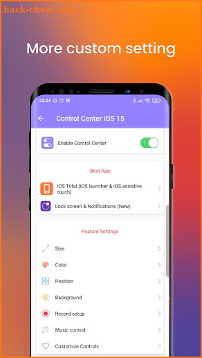 Control Center iOS 15 - Move to iOS screenshot